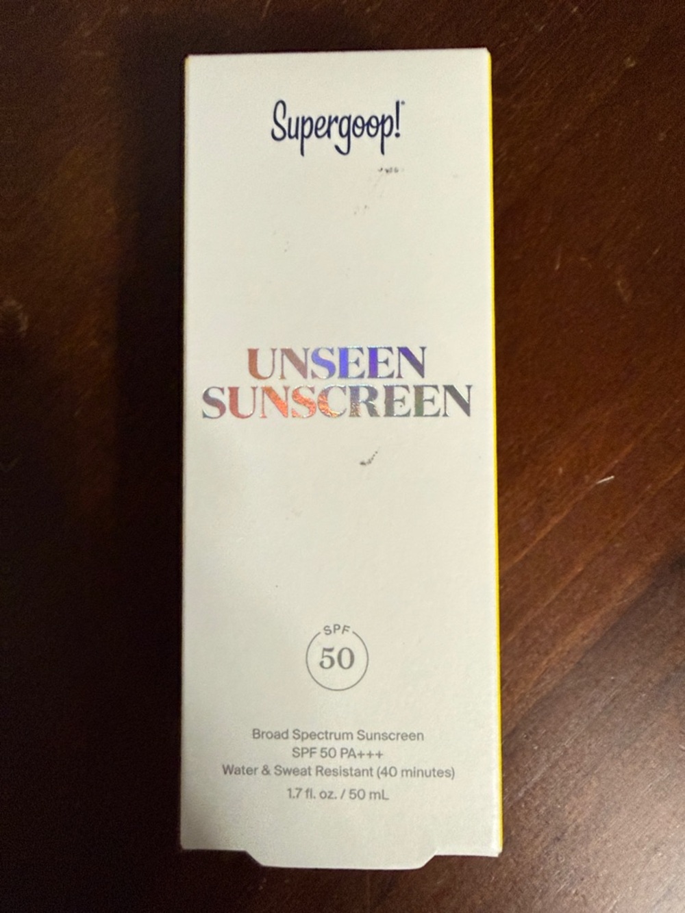 Supergoop! Unseen Sunscreen SPF 50 - White with Yellow Edge